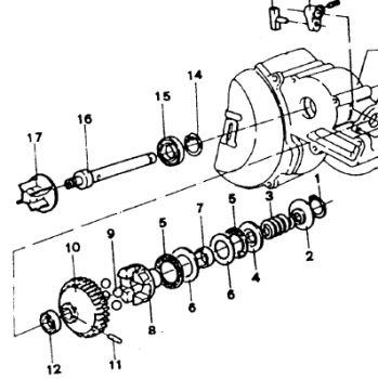 Welle Wasserpumpe; Fliehkraftsteuerung kpl, # 28002.1`